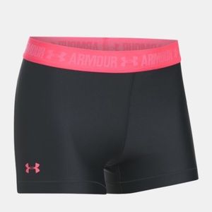 Under Armour: Grey/ Pink Spandex Shorts